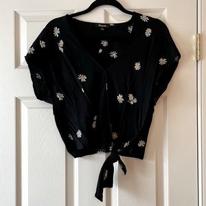 EUC Madewell Crop Top Daisy Print with Tie